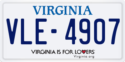 VA license plate VLE4907