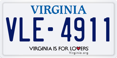 VA license plate VLE4911