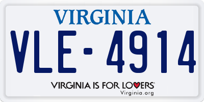 VA license plate VLE4914