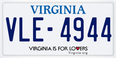 VA license plate VLE4944