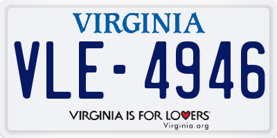 VA license plate VLE4946