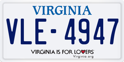 VA license plate VLE4947
