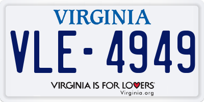 VA license plate VLE4949