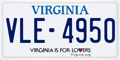 VA license plate VLE4950