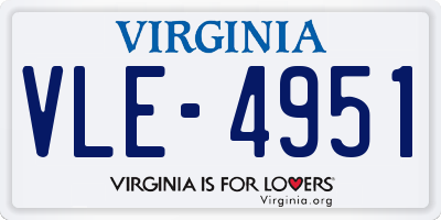 VA license plate VLE4951