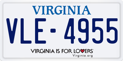VA license plate VLE4955