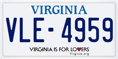 VA license plate VLE4959