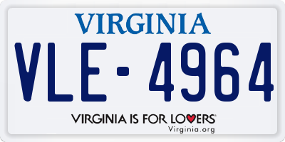 VA license plate VLE4964