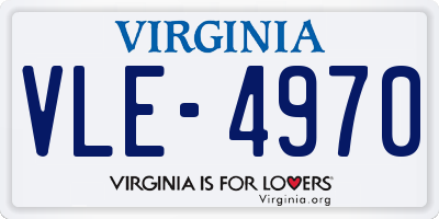 VA license plate VLE4970