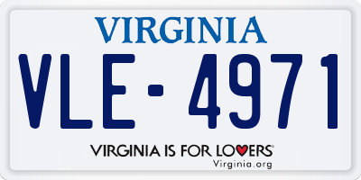 VA license plate VLE4971