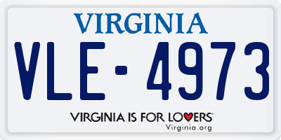 VA license plate VLE4973