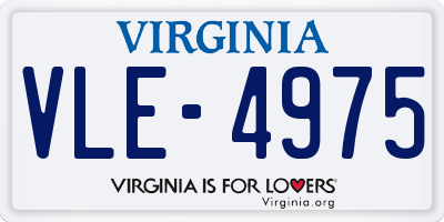 VA license plate VLE4975