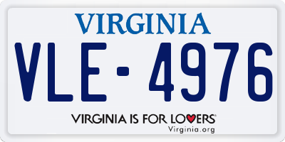 VA license plate VLE4976