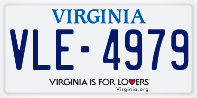 VA license plate VLE4979