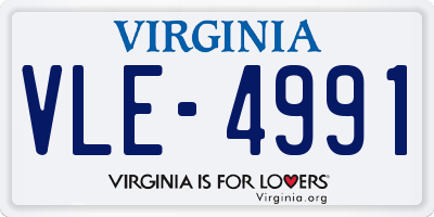 VA license plate VLE4991