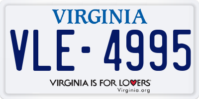 VA license plate VLE4995