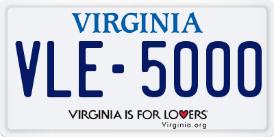 VA license plate VLE5000