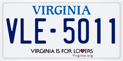 VA license plate VLE5011