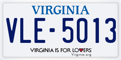 VA license plate VLE5013