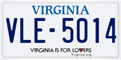 VA license plate VLE5014
