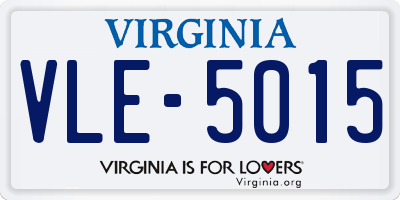 VA license plate VLE5015