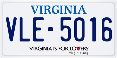 VA license plate VLE5016