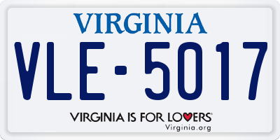VA license plate VLE5017