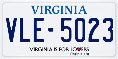 VA license plate VLE5023