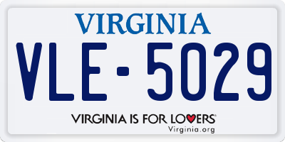 VA license plate VLE5029