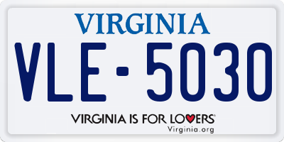 VA license plate VLE5030
