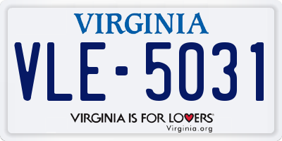 VA license plate VLE5031