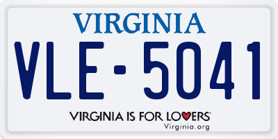 VA license plate VLE5041