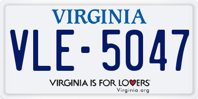 VA license plate VLE5047