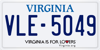 VA license plate VLE5049