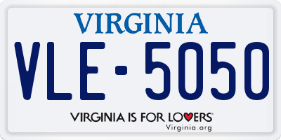 VA license plate VLE5050