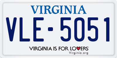 VA license plate VLE5051