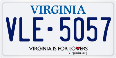 VA license plate VLE5057