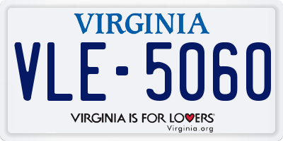 VA license plate VLE5060