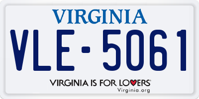 VA license plate VLE5061
