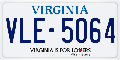 VA license plate VLE5064