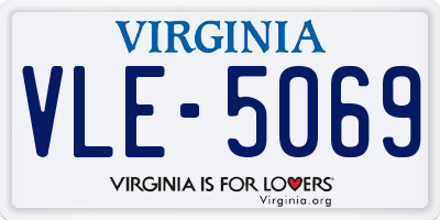 VA license plate VLE5069
