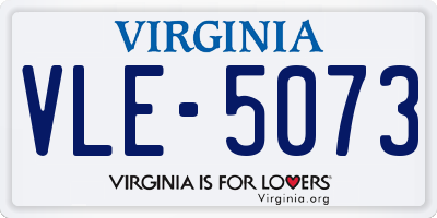 VA license plate VLE5073