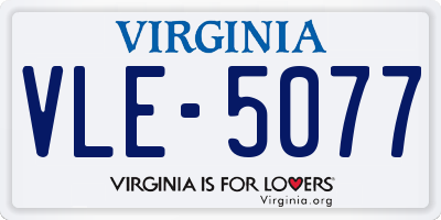 VA license plate VLE5077