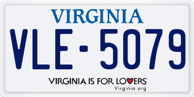 VA license plate VLE5079