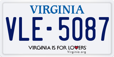 VA license plate VLE5087