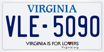 VA license plate VLE5090