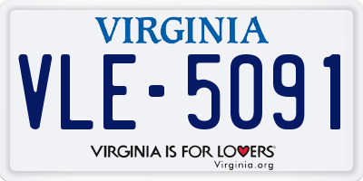 VA license plate VLE5091