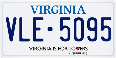 VA license plate VLE5095
