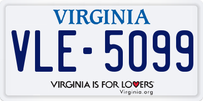 VA license plate VLE5099