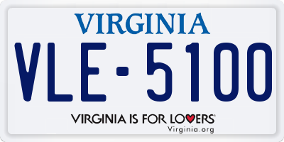 VA license plate VLE5100